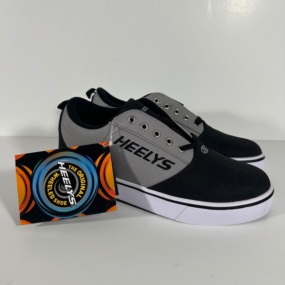 Heelys Pro 20 Mens Skate Shoes Black Grey Wheeled Sneakers Size 9
